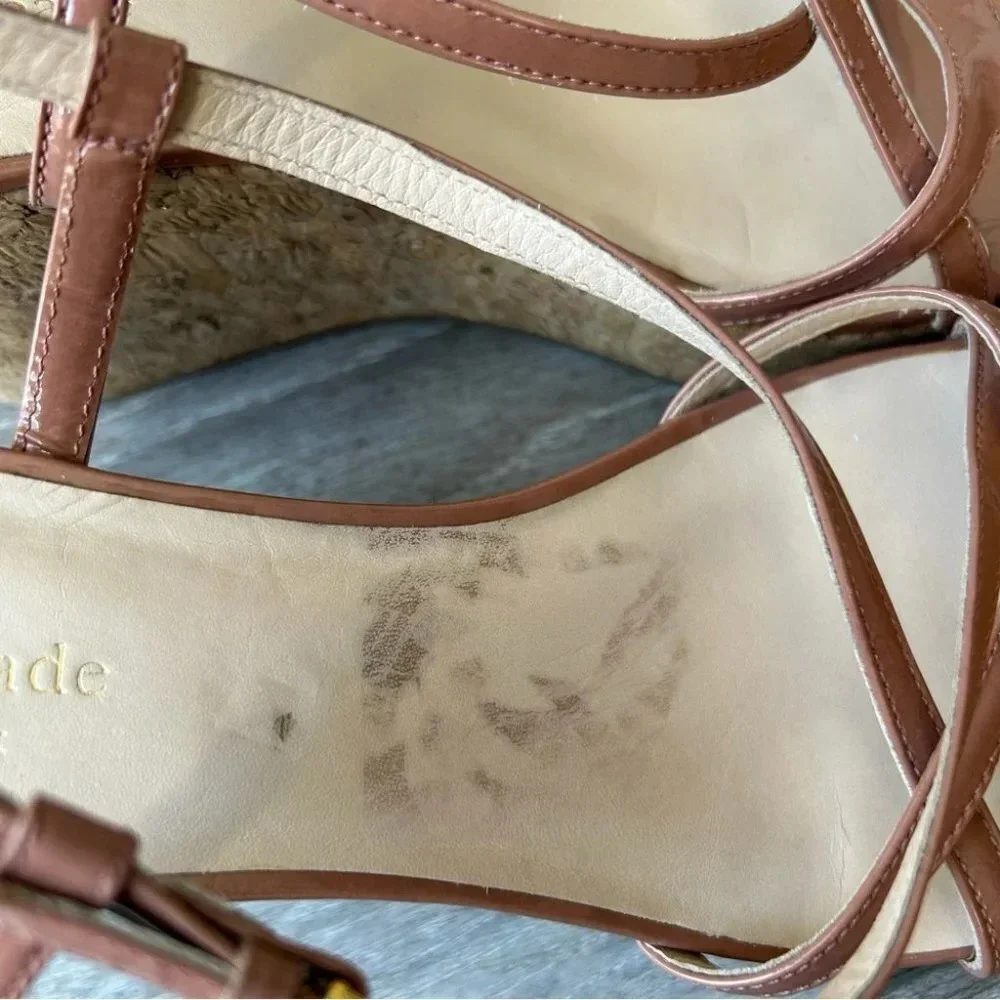 KATE SPADE Talanse Pink Patent Wedge Platform Sandals